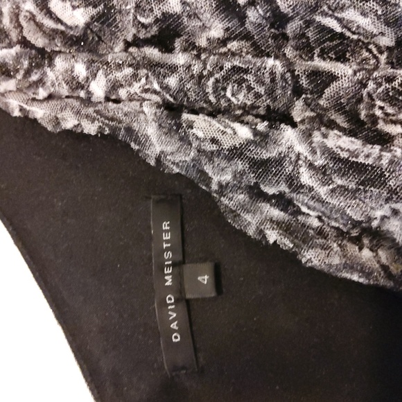 💥New💥DAVID MEISTER Black/white One-shoulder Dress Jeweled Details - Picture 8 of 10